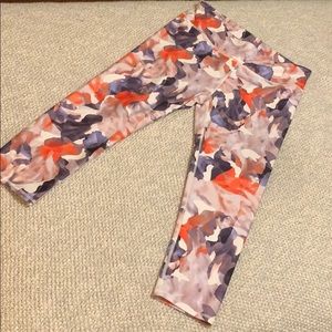 Purple, pink, and red foral PowerHold Capris - M